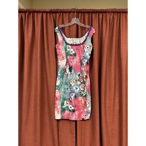 Vintage Floral Tank Dress: Philosophy di Alberta Ferretti Beaded Lace Size US 6